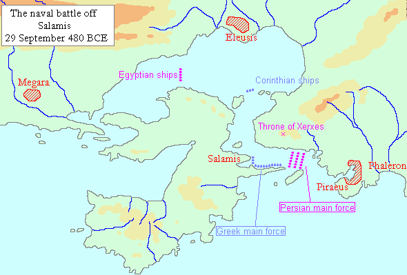 Map of the Battle of Salamis